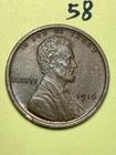 1916 LINCOLN WHEAT CENT,  high condition coin, XF/AU nice sharp details #58