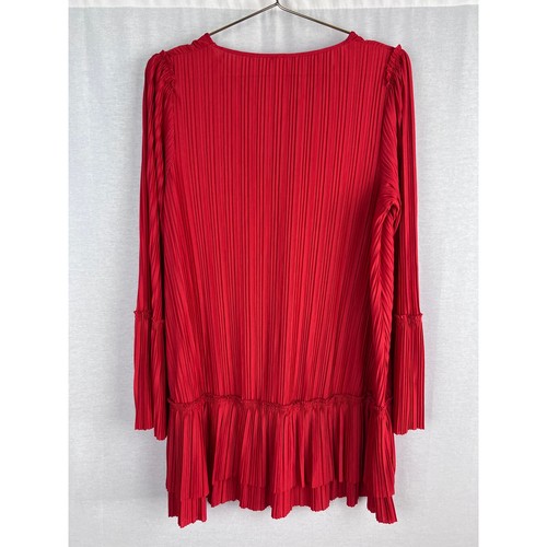 Vestido Free People Mujer Pequeño Can't Help It Rojo Plisado Plisado Festival Boho - Imagen 6 de 8