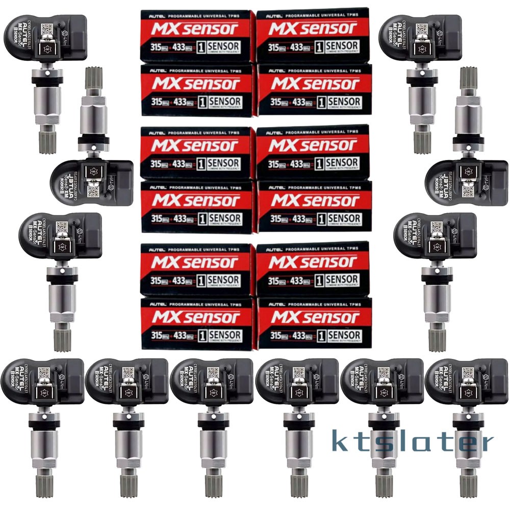 12pcs Autel MX-Sensor Universal Programmable Metal Stem TPMS 315MHz&433MHz NEW