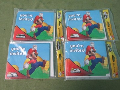 Vintage Nintendo DS Wii Era New Super Mario Bros. Party Invitations Cards Lot