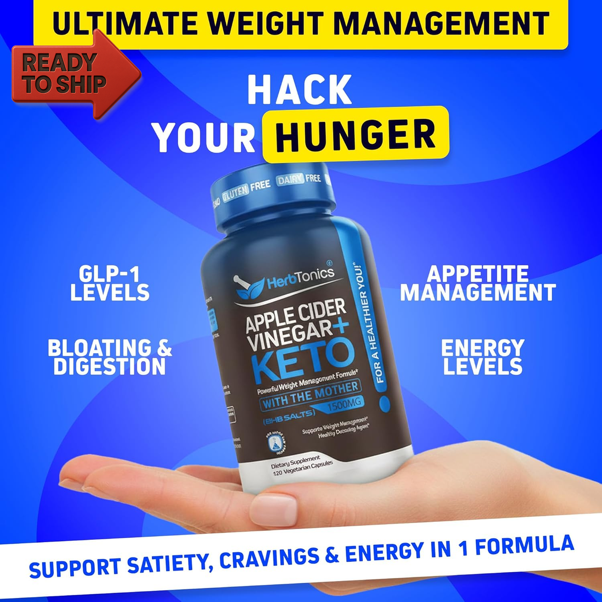 Herbtonics Apple Cider Vinegar Capsules plus Keto BHB | Fat Burner & Weight  Los | eBay