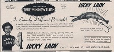 Magazine Ad - 1956 - LUCKY LADY Lures - Los Angeles, CA