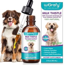 Worafy Milk Thistle for Dogs, Milk Thistle Liquid Extract Drops for Dogs