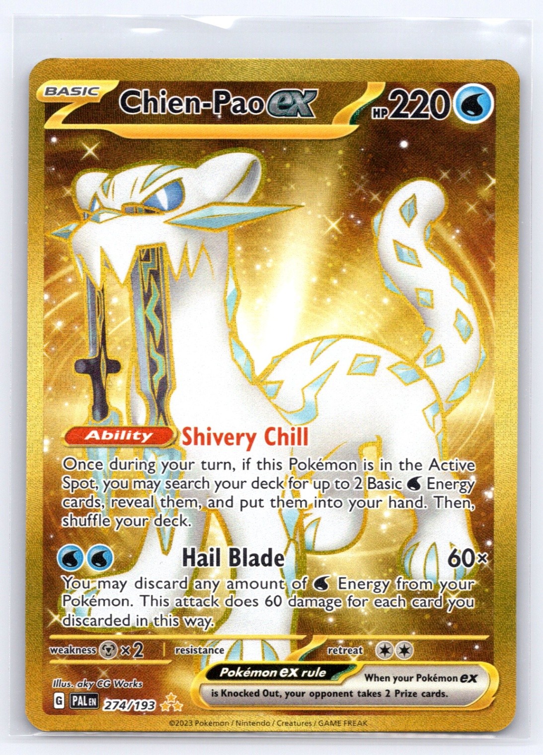 Pokemon NM Holo Chien-Pao ex - 274/193 Hyper Rare SV02: Paldea Evolved
