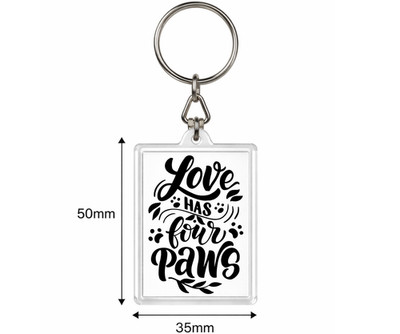 Schlüsselanhänger Liebe hat vier Pfoten 63 x 41 mm süß Haustiere Katzen Hunde Tiergeschenke