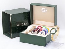 GUCCI Change Bezel 11/12.2 Watch Quartz Gold BOXED Women's Working Authentic