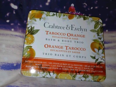 Crabtree & Evelyn Tarocco Orange Eukalyptus & Salbei Badekörper Weihnachten Trio Set