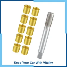 Universal 1Set Spark Plug Thread Repair Tools W/ M12x1.25 Inserts & M14x1.25 Tap