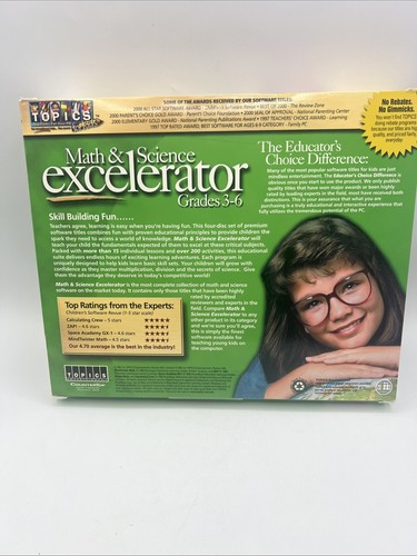 Educators Choice Excelerator Grades 3-6 Math & Science 4cd set win / mac NEW Vtg - Picture 4 of 10