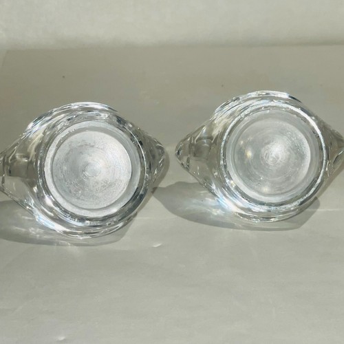 Clear Art Glass Longneck Swan Figurines Tabletop Decor Vintage Set of 2 Toppers - Picture 7 of 15