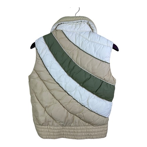 Vintage 80s Mountain Goat White Stag Color Block Green Full Zip Puffer Vest Sz M - Picture 4 of 11
