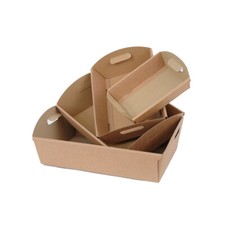 5 pz Cesti Cartone Avana 22x32 e 30x43 cm Confezioni Regalo Natalizie Eleganti