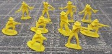 Lot of 10 Yellow Plastic Cowboy Figures Various Poises 2 Inches Tall