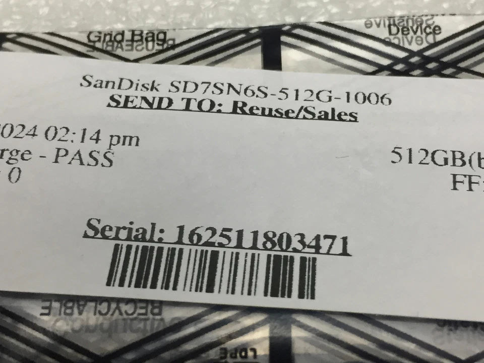 SanDisk X300 SD7SN6S-512G 512GB 2.5" SATA Internal Solid State Drive SSD Grade A - Image 3 of 4