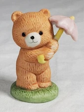 Vintage Russ Berrie & Co.  Ceramic Bear with Umbrella - Item No. 5522 