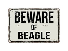 139VS Beware Of Beagle 8 "x 12" Vintage Aluminum Retro Metal Sign
