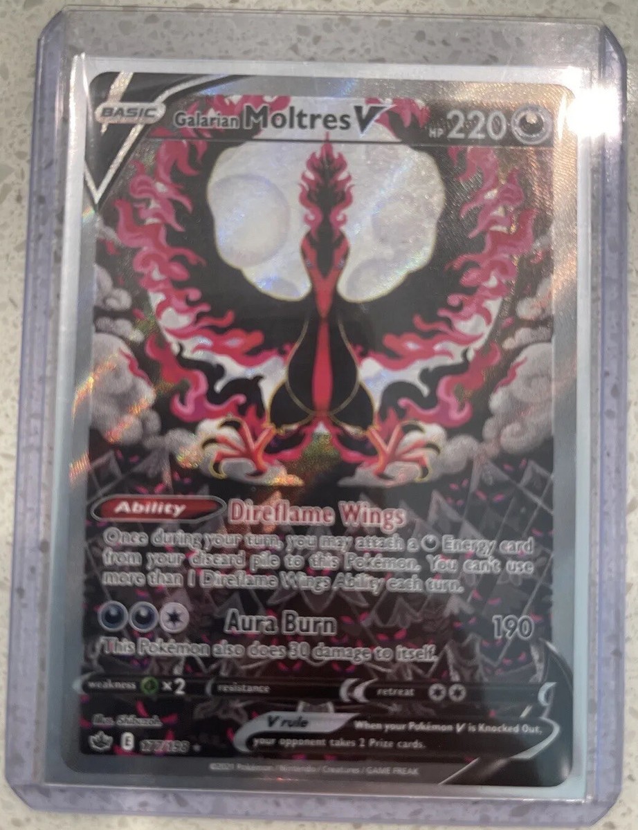 Galarian Moltres V Pokemon Chilling Reign Alternate Art Rare Card 177/198 |  eBay