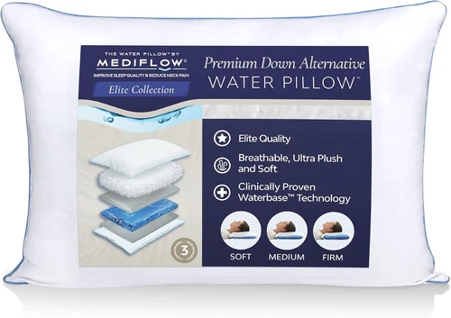 Mediflow Water Pillow Elite Collection Down Alternative Pillow Orthopedic Pillow