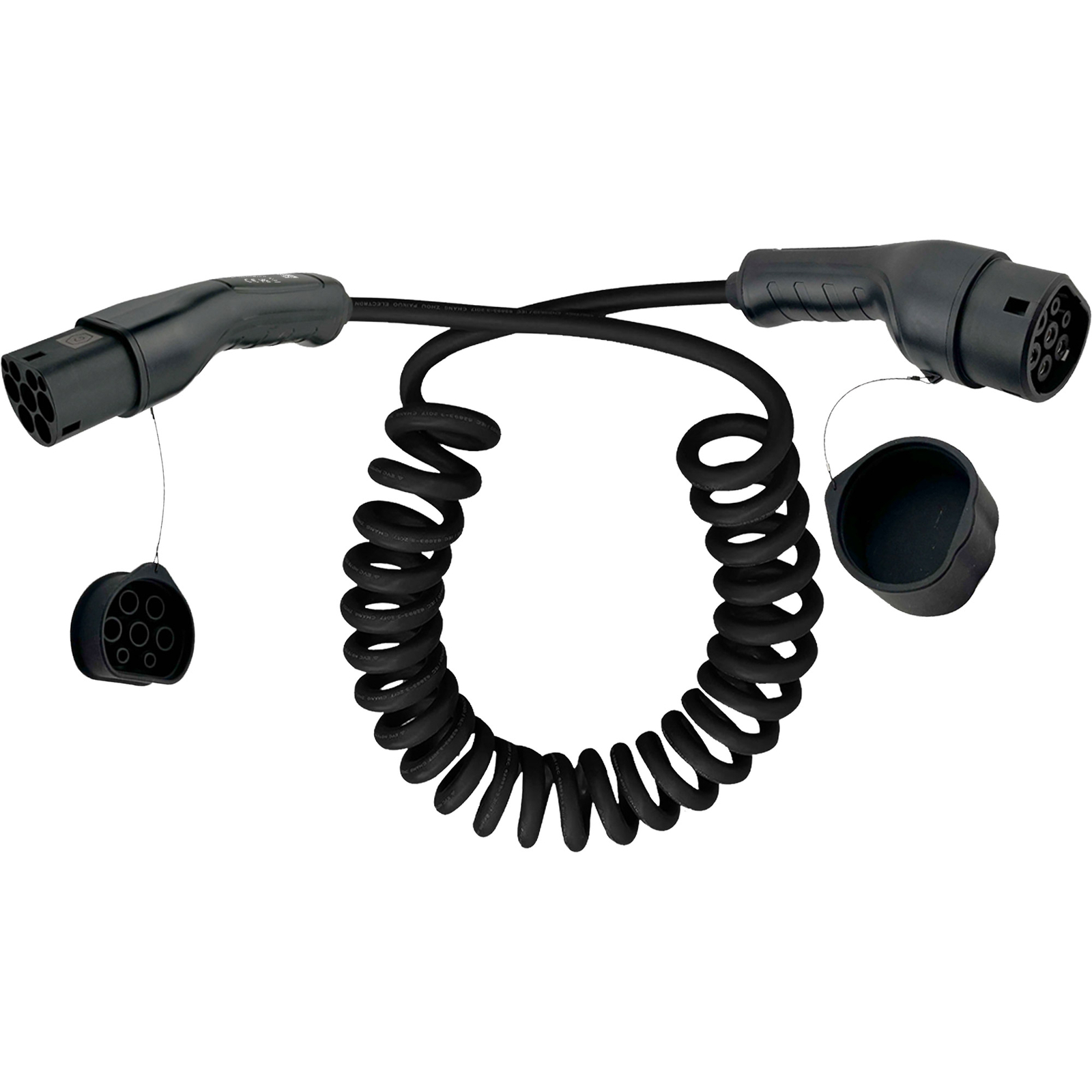 Inline Ev Spiral-autoladekabel 22kw Typ2, 3-phasig, 7,5m