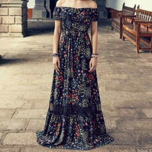 Alice + Olivia Floral Boho Maxi Dress Black Women's Size 4 | eBay