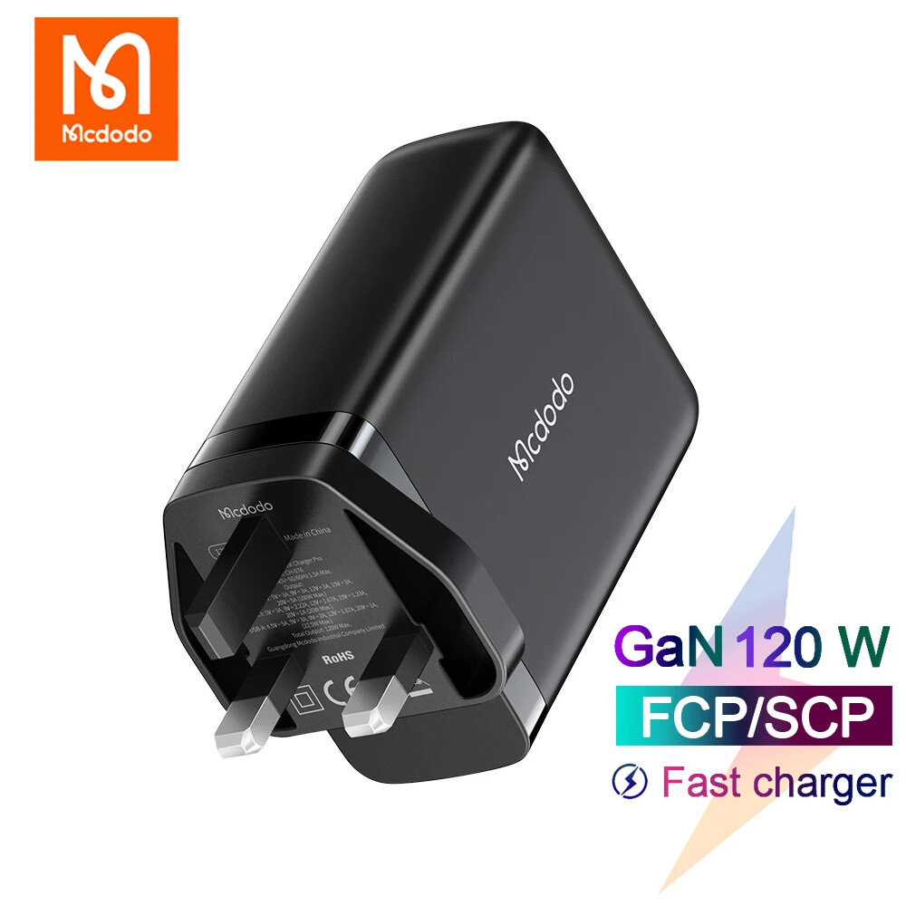 Mcdodo EU UK PD USB C Type C 120W GaN Fast Charger For Macbook iPad  Laptop