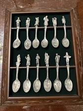 Franklin Mint Hans Christian Anderson Fairy Tale Spoon Collection / Display 1980