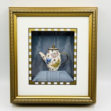 La Collection Valenciaga Shadow Box Butterflies Teapot wooden Framed 11.75x10.75