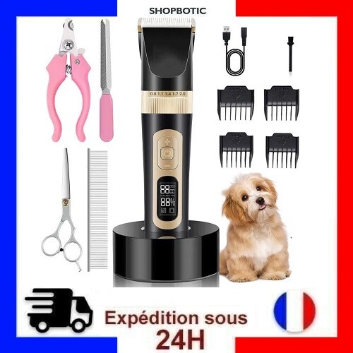 Rasoir chien silencieux pour animaux peureux et poils emmêlés