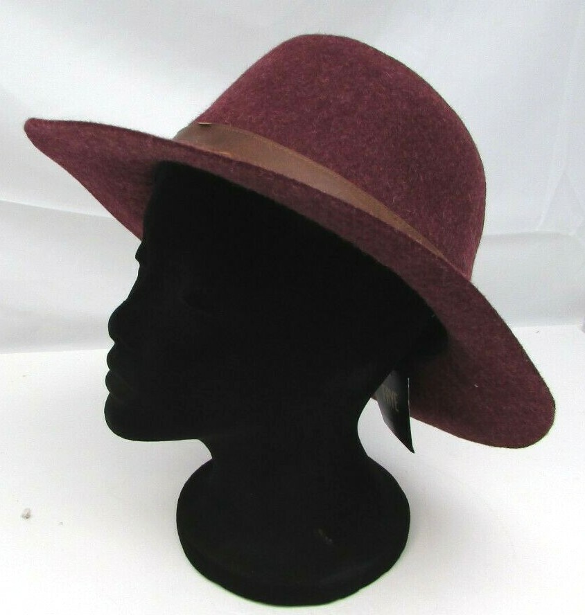 FRYE Felt Tall Crown Fedora Leather Band Hat Size M/L  display picture 1
