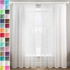A pair of high quality Voile Curtain gathering tape Top solid sheer