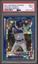 2021 BOWMAN CHROME MAXIMO ACOSTA SAPPHIRE 1ST EDITION PSA 9 - POP 3