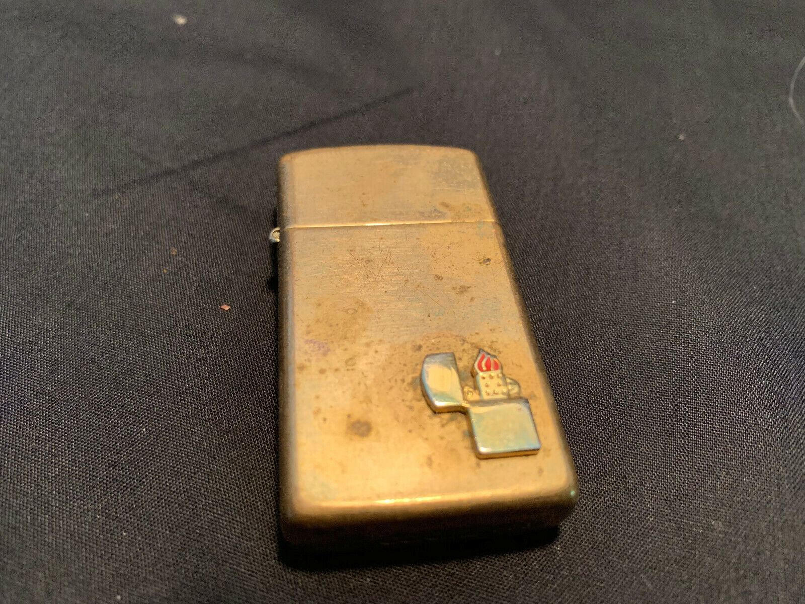 1991 ZIPPO Cigarette Slim Lighter Bradford PA Made In USA Goldtone Zippo  Logo