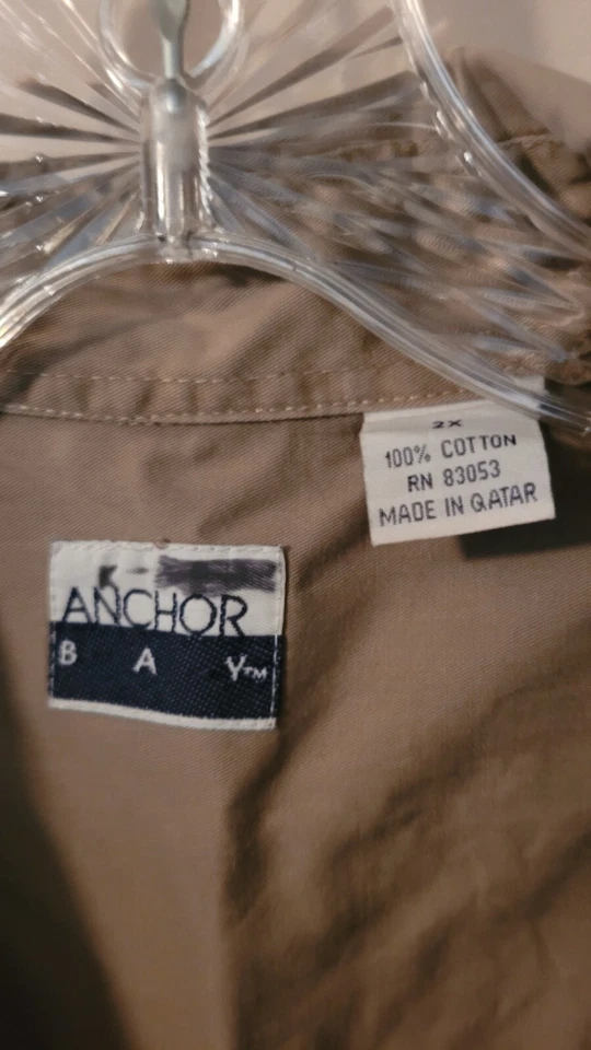 ANCHOR BAY 2X MANGA LARGA CAQUI MARRÓN BRONCEADO abotonado LIGERAMENTE USADO A+ Foto 2 de 4