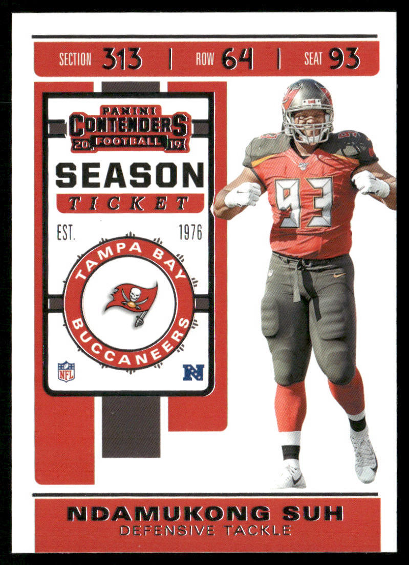 Ndamukong Suh 2019 Panini Contenders #83 Tampa Bay Buccaneers
