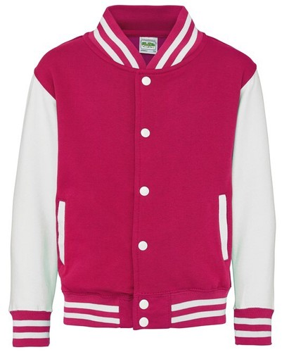 Personalised Custom Just Hoods Awdis Kids Varsity Jacket Baseball School JH43J - Picture 15 of 22