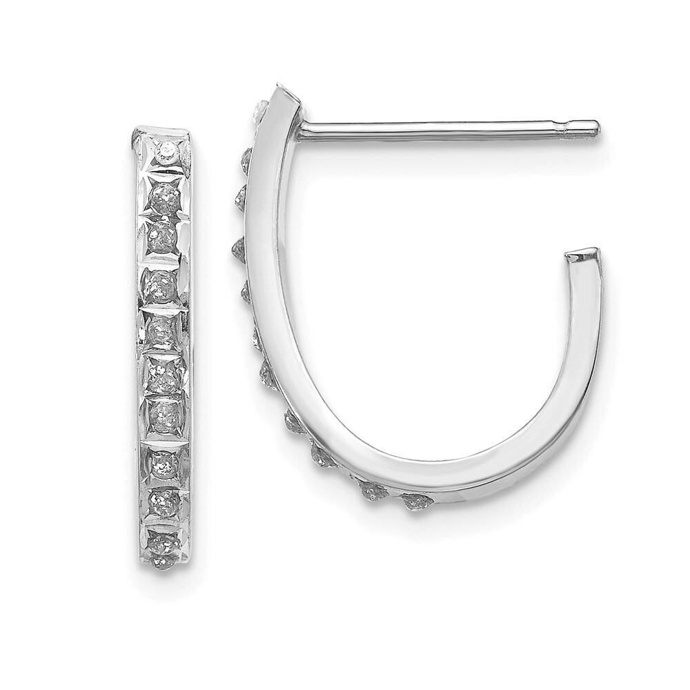 14k White Gold Diamond Fascination Hoop Earrings 31490₽