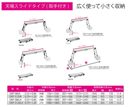 Portable Step Ladder Folding height and length flexible MAX W1800mm from Japan - Picture 9 of 10