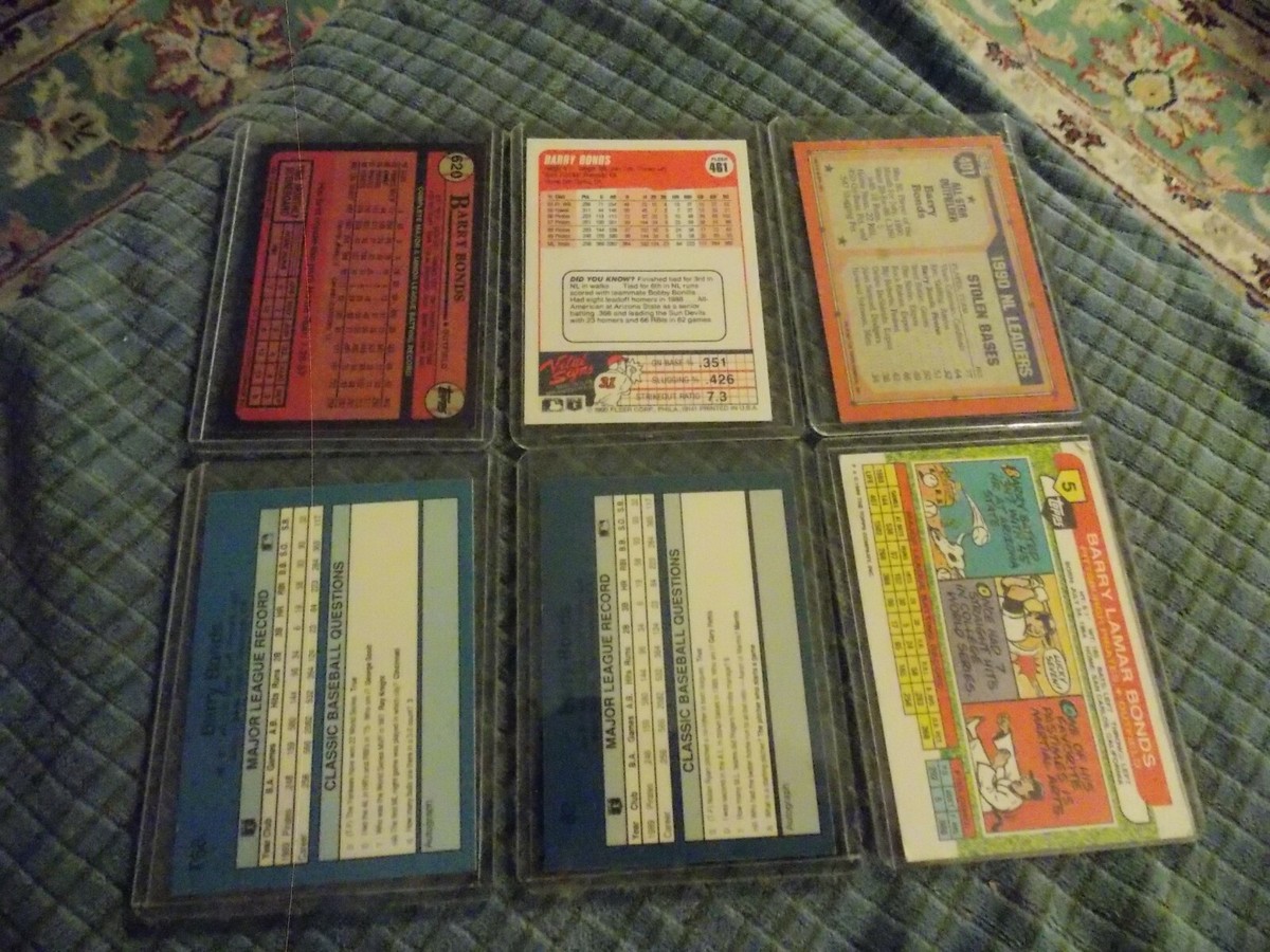 90's BARRY BONDS Lot Of 6 Unique BASEBALL CARDS Topps, Baseball