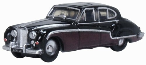 OXFORD N GAUGE JAGUAR MK8/9 BLACK/IMPERIAL MAROON NJAG9004