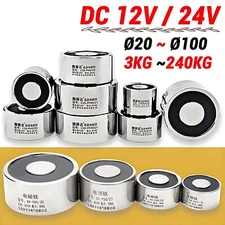 3-240kg Electric Lifting Magnet Electromagnet Solenoid Lift Holding Ø20mm-Ø100mm