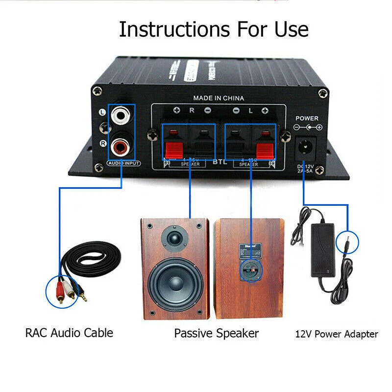 12V 400W Aluminium HiFi Audio Verstärker Auto Stereo Mini Power Amplifier 2 YF - Bild 4 von 4