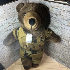 Vintage JJ Wind Patriot Bear U.S.M.C Soldier Plush Toy 11" Camouflage 1985