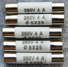 5 Pcs R055 4A 250V 5X25mm FAST BLOW Ceramic Fuse ~ Fast USA 1st Class Shipping