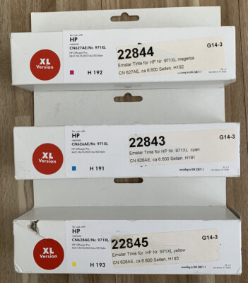 3 original emstar ersetzt hp 971 xl cyan magenta gelb hp CN628A CN626A X451
