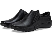 New Womens Clarks Cora Giny Slip-On Loafers Size 6 Black Tumbled MSRP 90