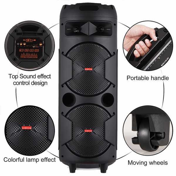 Alternate view of 6000w Portable Bluetooth Party Speaker Sub Woofer Heavy Bass Sound System Mic