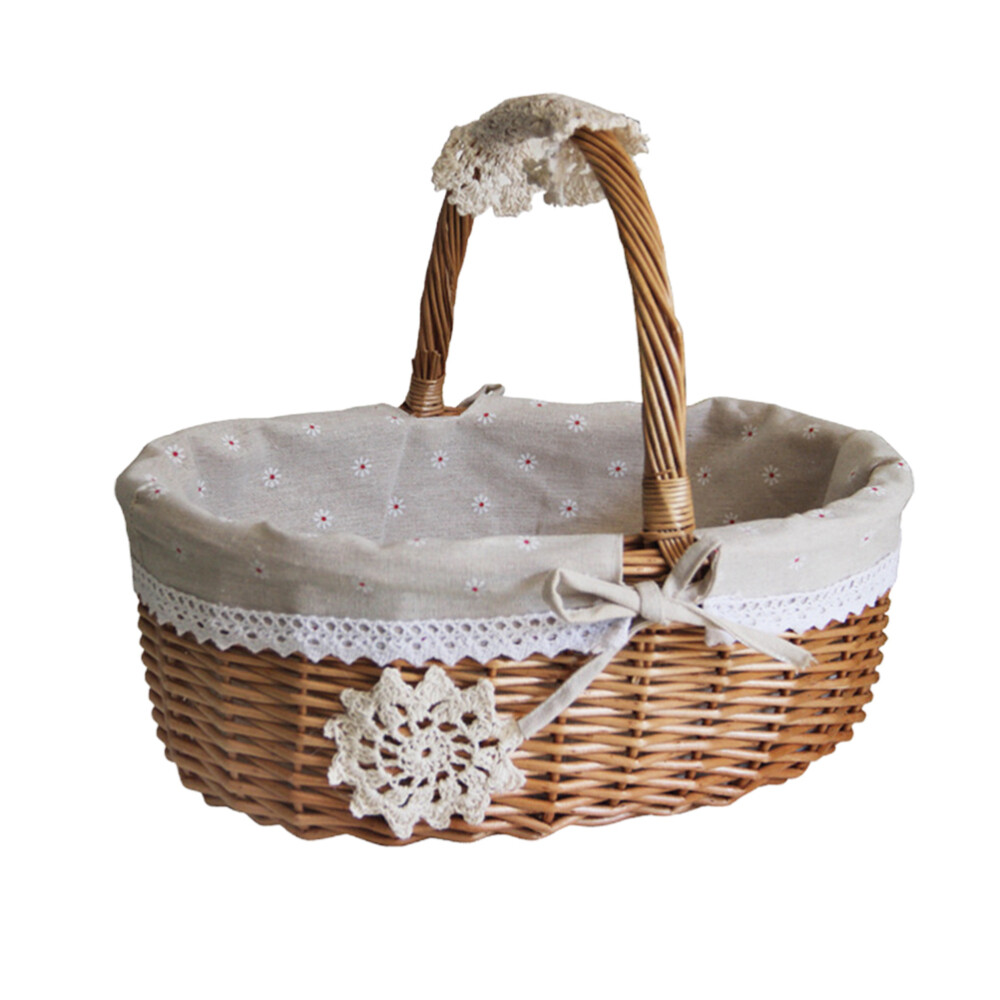 Wicker Easter Basket Willow with Handle Baskets for Shelves Woven