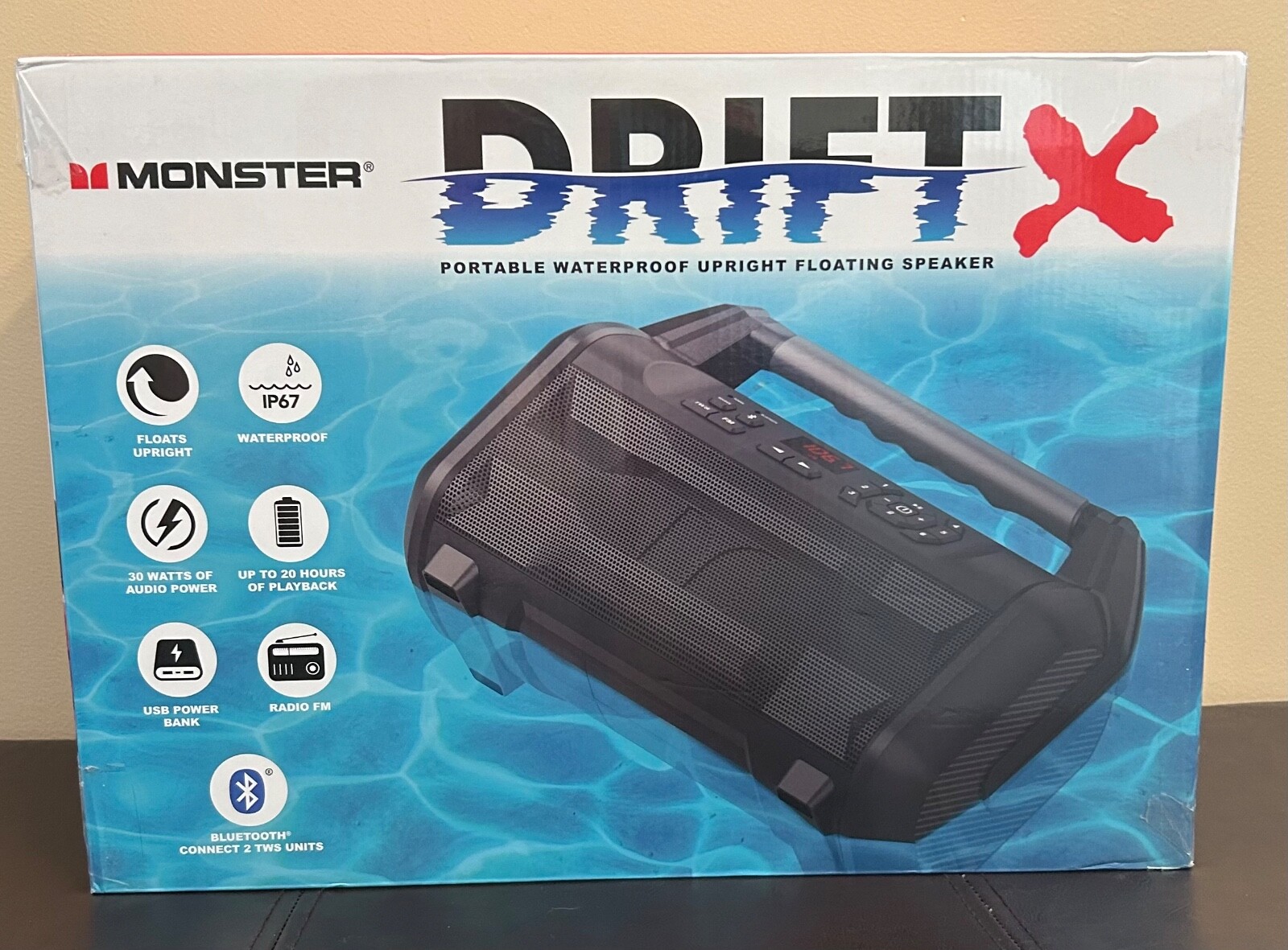 MONSTER DRIFT X FLOATING WATERPROOF SPEAKER USB POWER BANK BLUETOOTH FASTSHIP-image
