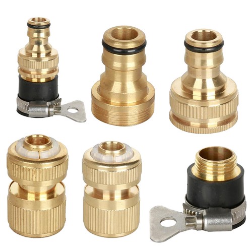 5er Set Gartenschlauch Verbinder Messing - 1/2 Zoll Schnellkupplungen Für Bewässerung