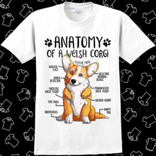 Anatomy of a Welsh Corgi T Shirt Meme Gift Funny Tee Vintage Style Unisex 560